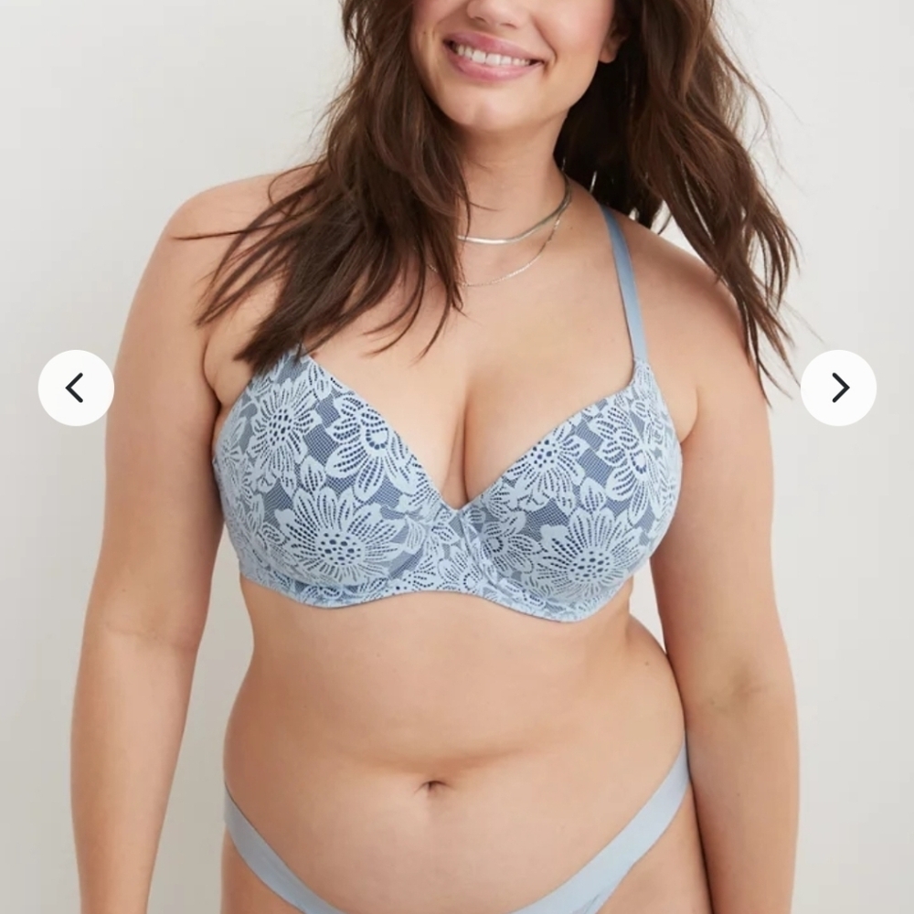 SOLD Aerie Sunnie Demi Push Up Bloom Lace Bra, size 36B